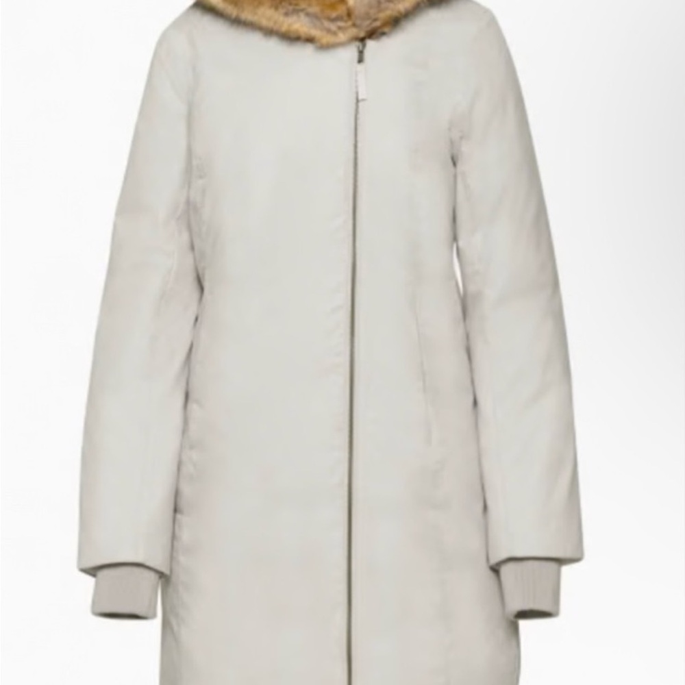Aritzia Babaton St. Mortiz parka, light gray with fur lined hood, XL